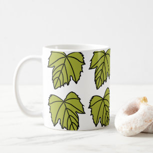 Caneca De Café Pérgola de Uva Folhas Verdes Vinhas