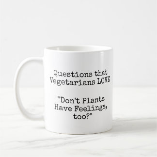 Caneca De Café Perguntas que os Vegetarianos amam! Sentimentos de