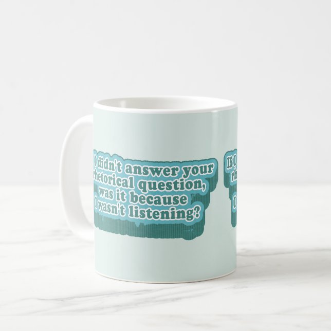 Caneca De Café Perguntas Retóricas Gramática Engraçada (Frente Esquerda)