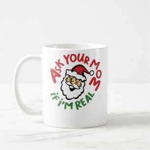 Caneca De Café Pergunte a sua mamã se eu sou Natal engraçado re
