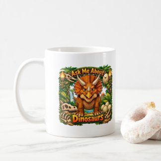 Caneca De Café Pergunte-me sobre Dinossauros | Chocolate Quente |