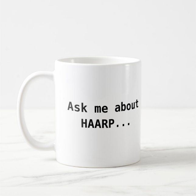 Caneca De Café Pergunte-me sobre HAARP (Esquerda)