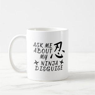 Caneca De Café Pergunte-Me Sobre Meu Discurso Ninja Engraçado