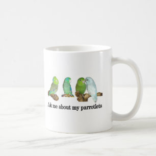 Caneca De Café Pergunte-me sobre meus parrotlets