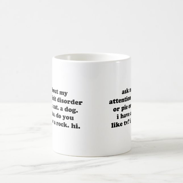 Caneca De Café Pergunte-me sobre minha transtorno de deficit de (Centro)