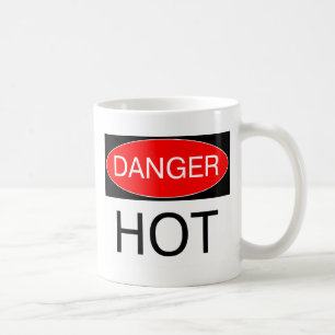 Caneca De Café Perigo - Camiseta Engraçada de Cuidado Quente Bols