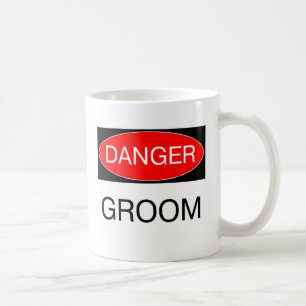 Caneca De Café Perigo - Noivo Camiseta Engraçada de Casamento Can