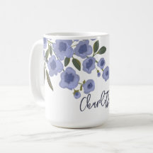 Periwinkle Floral Blooms Modern Nome Personalizado