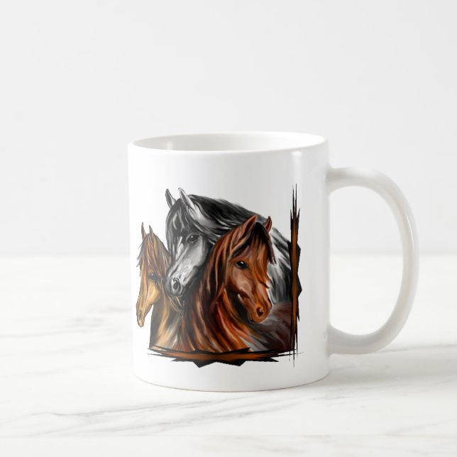 Caneca De Café PerliPrints3Horsesz, PerliPrints3Horsesz (Direita)