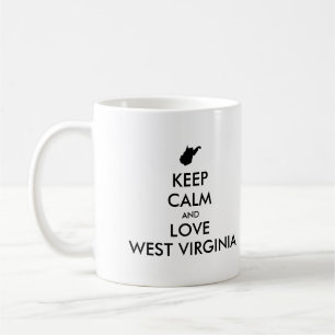 Caneca De Café PERMANEÇA TRANQUILO e AME WEST VIRGINIA Personaliz