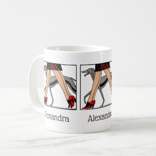 Caneca De Café Pernas Arte Deco Mulheres Greyhound Whippet Dog R