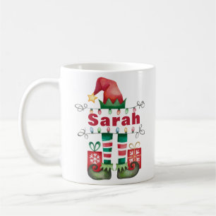 Caneca De Café Pernas de Elf com presentes de Natal