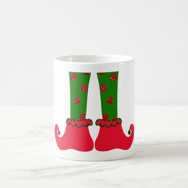 Caneca De Café Pernas do Elfo de Natal e Holly Mug (Centro)