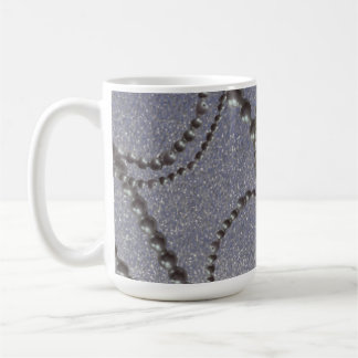Caneca de Café Pérolas com Brilho Metálico Azul