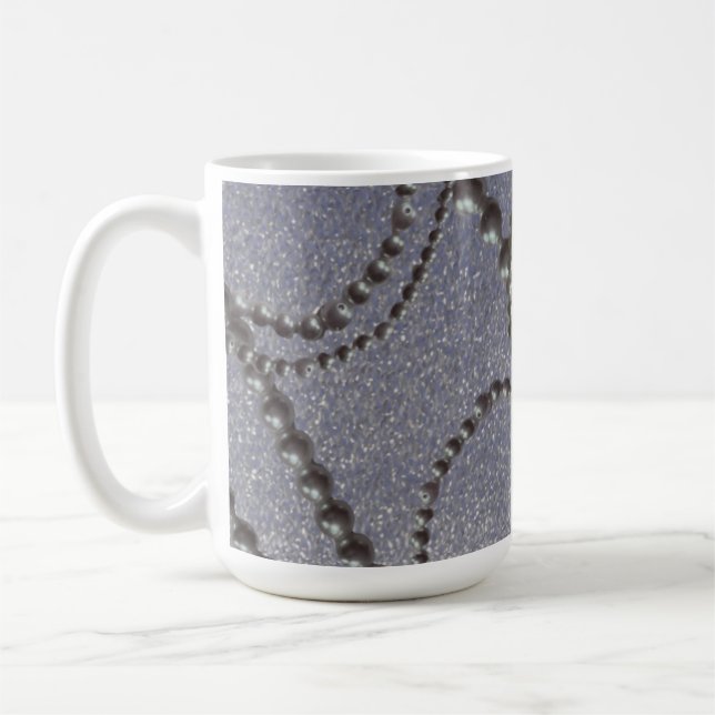 Caneca de Café Pérolas com Brilho Metálico Azul (Esquerda)