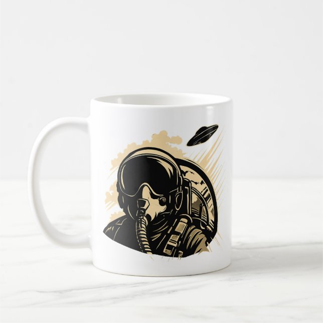 Caneca De Café Perseguição de OVNI (Esquerda)