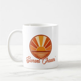 Caneca De Café Perseguindo o pôr do sol Vibração Retro
