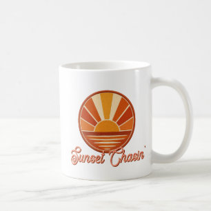 Caneca De Café Perseguindo o pôr do sol Vibração Retro