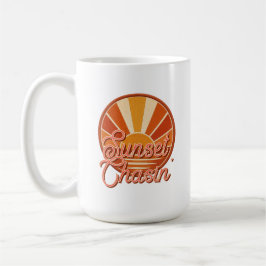Caneca De Café Perseguindo o Pôr do Sol Vibração Vintage