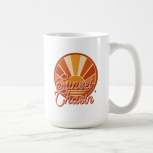 Caneca De Café Perseguindo o Pôr do Sol Vibração Vintage
