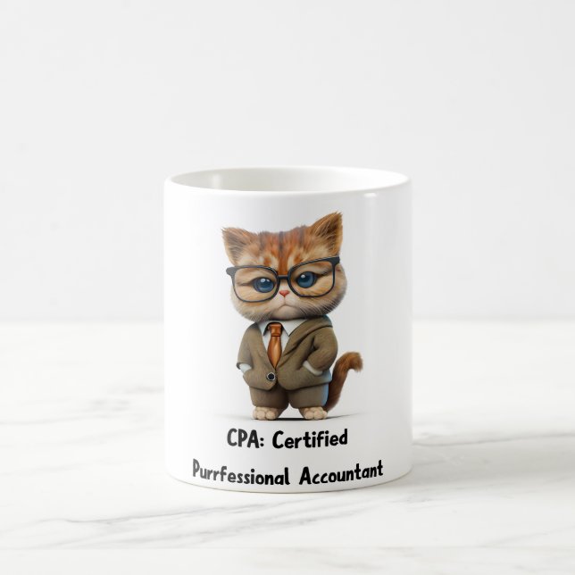 Caneca De Café Persian Cat Accountant Mug — Funny Office Gift  (Centro)