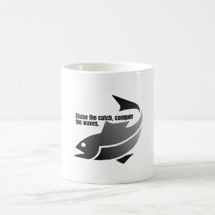 Caneca De Café Persiga a captura, conquiste as ondas.