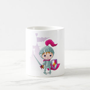 Caneca De Café Personagem Cavaleiro Infantil com Espada Escudo