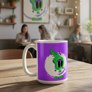 Caneca De Café Personagem de desenho animado engraçado, colorido
