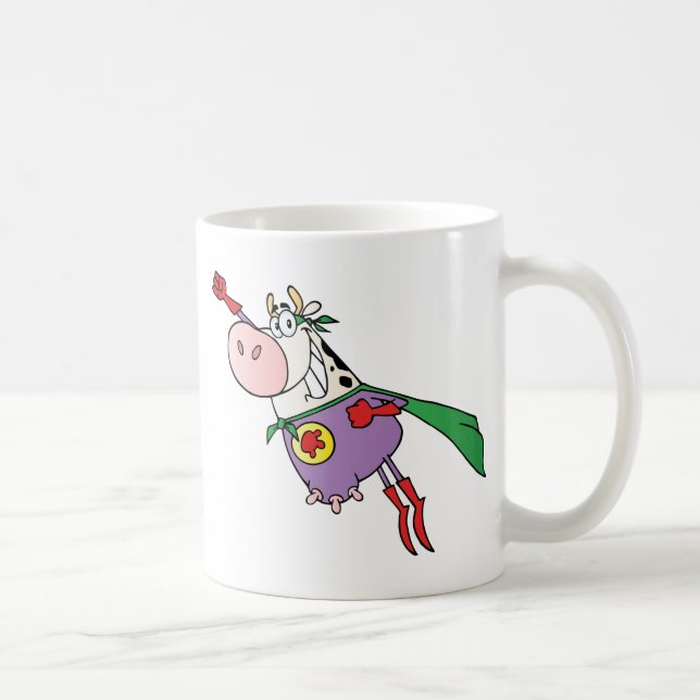 Caneca De Café Personagem de desenho animado super da vaca (Direita)