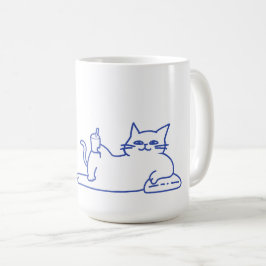 Caneca De Café Personagem de Gato Branco Fofo e Divertido