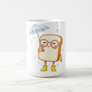 Caneca De Café Personagem de Pão Fofo com Guarda-Chuva – Chuva Ac