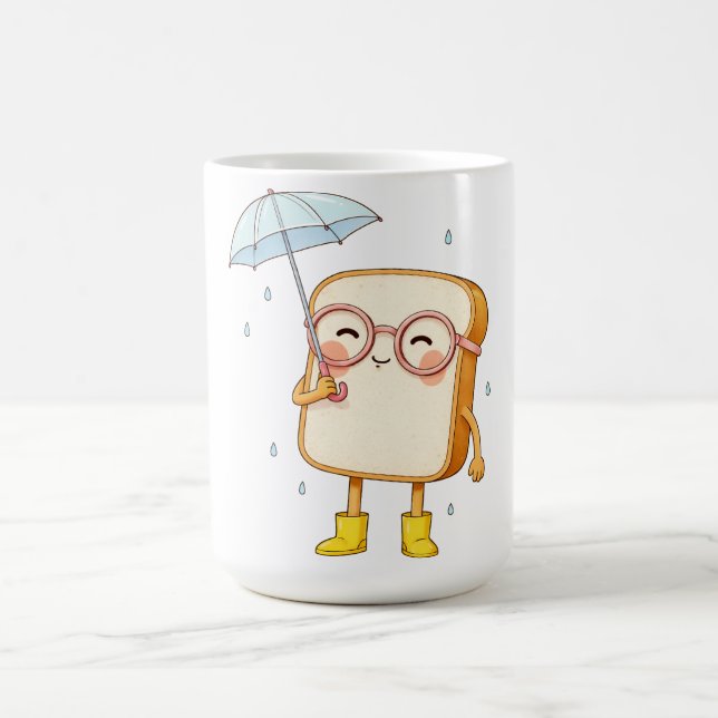 Caneca De Café Personagem de Pão Fofo com Guarda-Chuva – Chuva Ac (Centro)