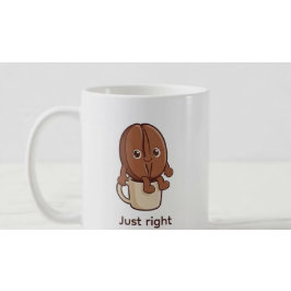 Caneca De Café Personagem do Grão de Café Just Right