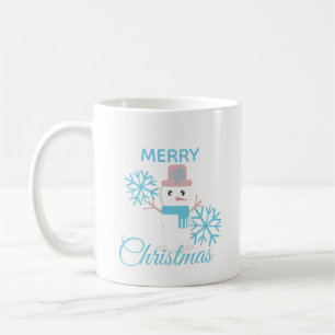 Caneca De Café Personagem Fofo de Natal com Boneco de Neve e Floc