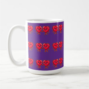 Caneca De Café Personagens de Coração Fofo de Mão Dada