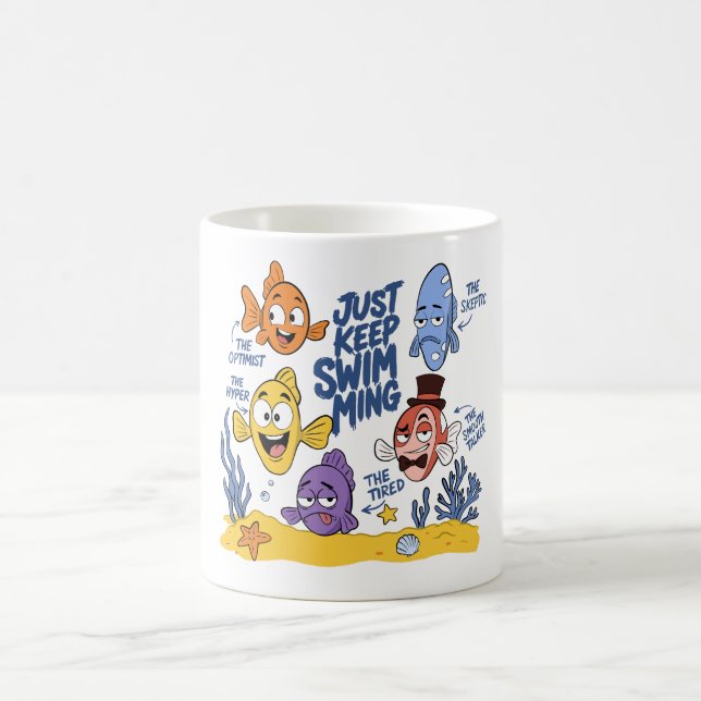 Caneca De Café Personagens de Peixes Engraçados (Centro)