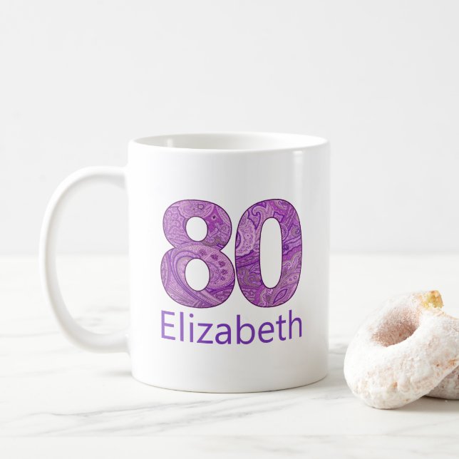 Caneca De Café Personalidade de aniversário de 80 de presente rox (Com Donut)