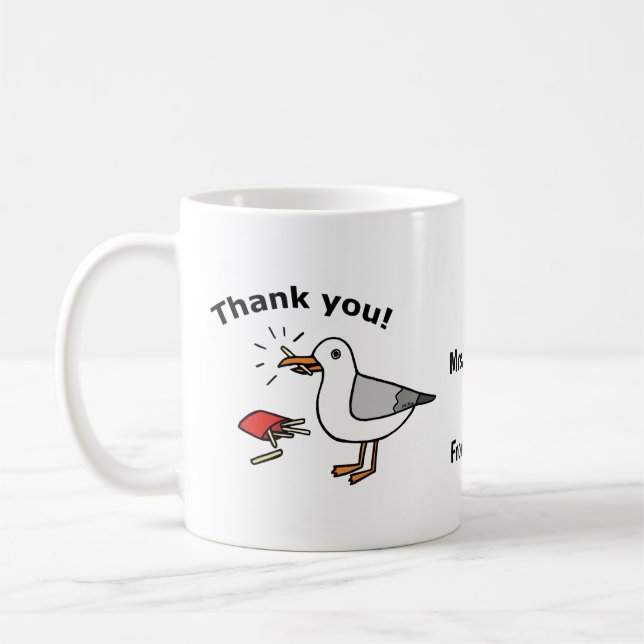 Caneca De Café Personalidade Engraçado Obrigado Dar Seagull com u (Esquerda)