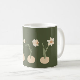 Caneca De Café Personalidade Natural Floral Minimalista Verde