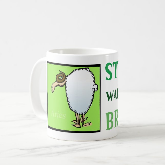 Caneca De Café Personalidade personalizável de Sinal Zodíaco Arie (Frente Esquerda)
