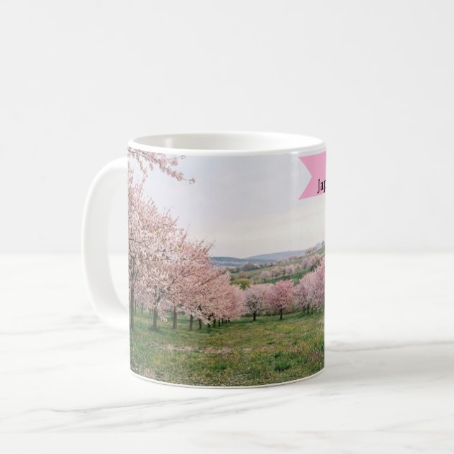 Caneca De Café Personalise Aesthetics Sakura Japan Travel  2026  (Frente Esquerda)