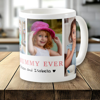 Caneca De Café Personalised Best Mummy Ever 4 Photo Collage 