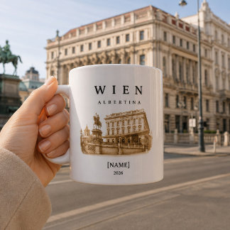 Caneca De Café Personalisierte Wien Albertina Tasse | Name & Jahr