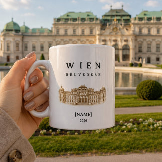 Caneca De Café Personalisierte Wien Belvedere Tasse | Name & Jahr