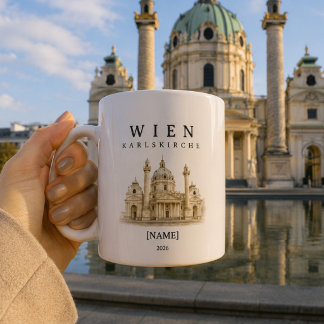 Caneca De Café Personalisierte Wien Karlskirche Tasse | Name & Ja