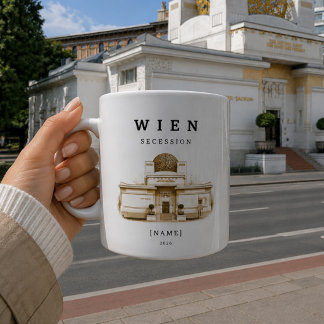 Caneca De Café Personalisierte Wien Secession Tasse | Name & Jahr