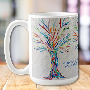 Caneca De Café Personalização da Árvore Mosaica Yoga Studio Co