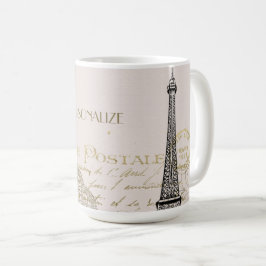 Caneca De Café Personalização da Torre Vintage Paris Eiffel