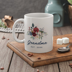 Caneca De Café Personalização da vovó do Blogue Floral Elegante