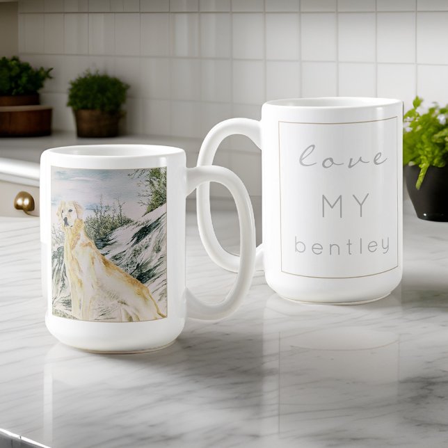 Caneca De Café Personalização do Cachorro do Retriever de Ouro Or (Criador carregado)